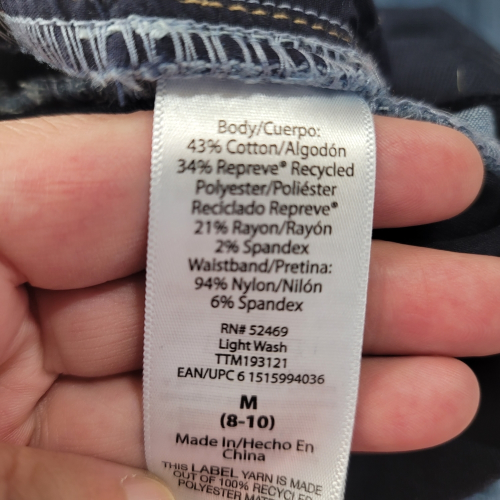 Time Tru Maternity Jeans Sz 8 10 Medium Blue‎ Distressed Denim Pregnancy Pants - Picture 6 of 6